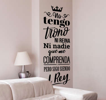 Vinilo pared El Rey canción - TenVinilo