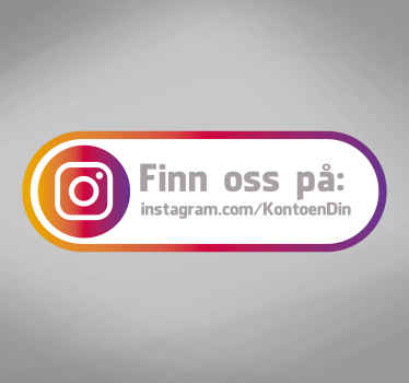 Finn oss på instagram vinduet klistremerke - Tenstickers