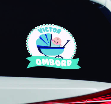 Personlig baby om bord bil klistremerke - Tenstickers