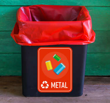 Naklejka z rysunkiem Segregacja metalu - TenStickers