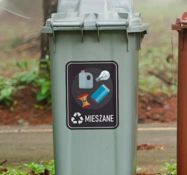 Naklejka z rysunkiem Śmieci mieszane - TenStickers