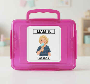 Customisable sticker custom children's lunchbox label - TenStickers