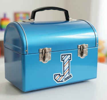 Vinilo personalizable caja de almuerzo con letras mayúsculas - TenVinilo