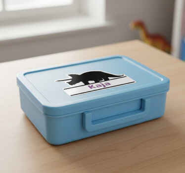 Vinilo personalizable etiqueta personalizada triceratops - TenVinilo