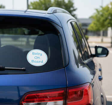 Vinilo para auto bebé a bordo minimalista - TenVinilo