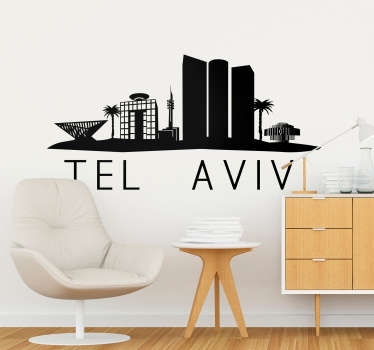 Tel Aviv skyline silhouette sticker - TenStickers