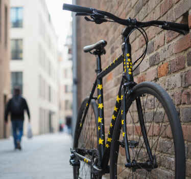 Bike sticker with yellow star lightning graphics - TenStickers