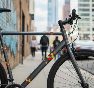 Bike sticker colorful flower decal - TenStickers