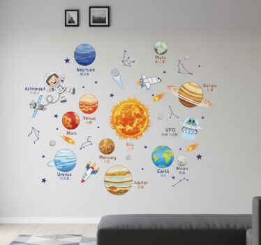 Wall sticker of space symbols - TenStickers