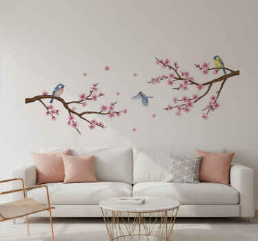 Wall sticker peach blossom branch - TenStickers