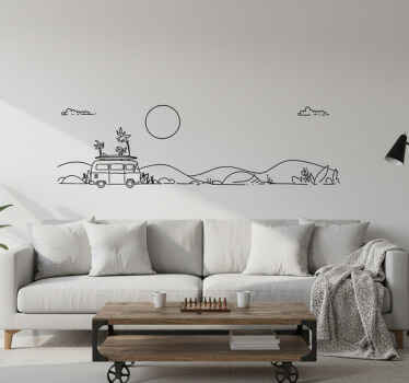Sticker mural esquisse vie en van - TenStickers