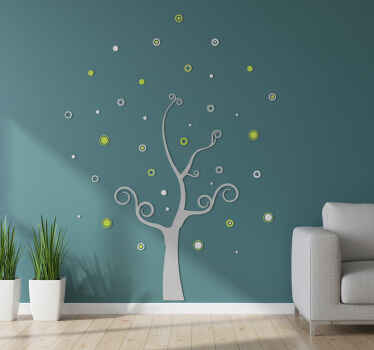 Vinilo pared Árbol de puntos - TenVinilo
