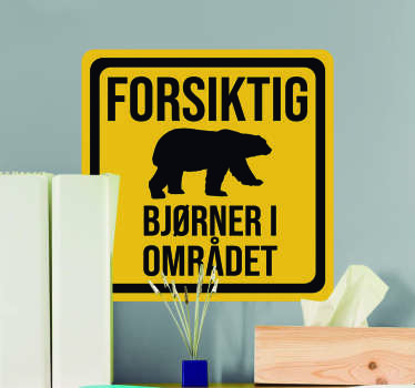 Forsiktighet: bjørner i området vinylskilt - Tenstickers