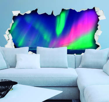 Aurora northern lights veggmaleri klistremerke - Tenstickers