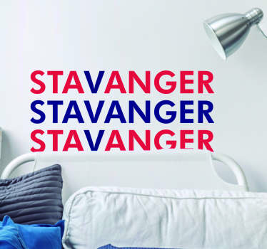 Stavanger tekst klistremerke stue vegg innredning - Tenstickers