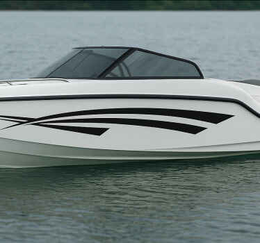 Boat decal matte black hull detailing - TenStickers