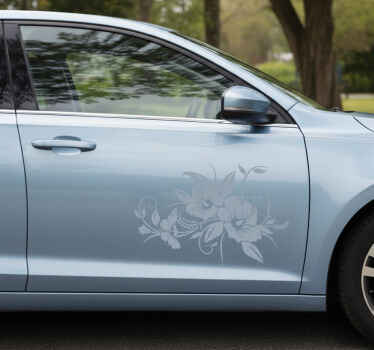 Sticker voiture fleur d'hibiscus en pleine floraison - TenStickers