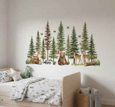 Wild forest heart wall decal - TenStickers