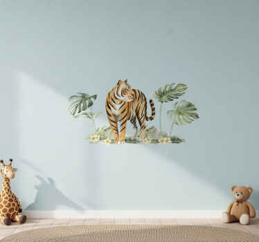 Sticker mural frappe de tigre - TenStickers