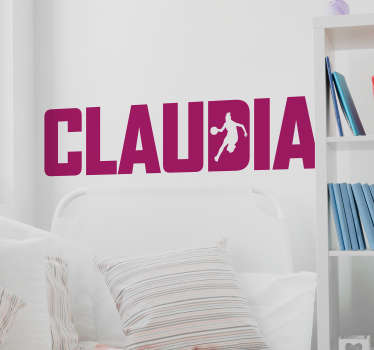 Vinilo baloncesto jugadora con nombre - TenVinilo