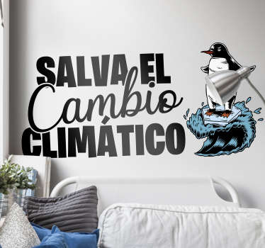 Vinilo frase salva el cambio climático - TenVinilo