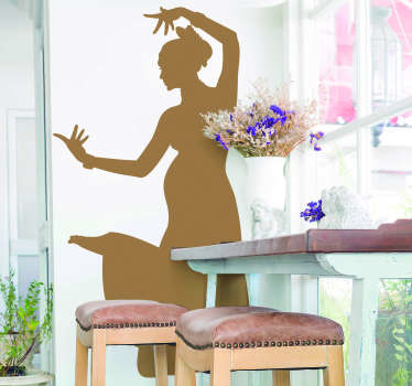 Indian woman silhouette decal - TenStickers