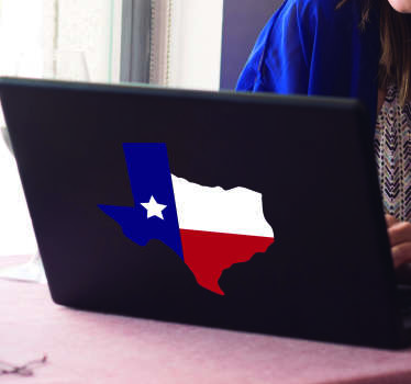Texas Flag Laptop Sticker - TenStickers