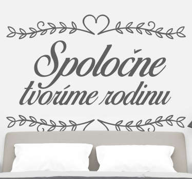 Společně vytvoříme rodinnou textovou nálepku - TenStickers