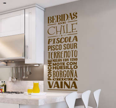 Vinilo frase bebidas chilenas - TenVinilo