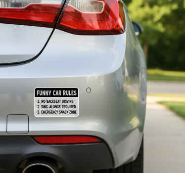 Pegatina coche reglas divertidas del auto - TenVinilo