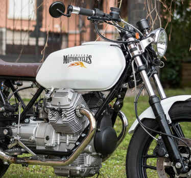 Motorrad aufkleber flammendes "american motorcycles" - TenStickers