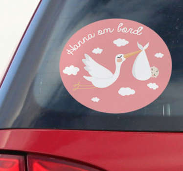 Fødselsbarn pige baby om bord klistermærke - TenStickers