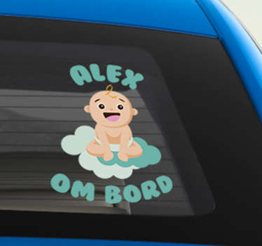 Navngiv baby om bord klistermærke - TenStickers