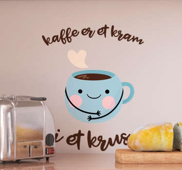 Kaffe smiley drikke klistermærke - TenStickers