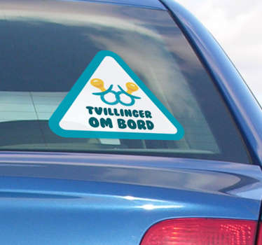 Baby tvillinger ombord baby om bord klistermærke - TenStickers
