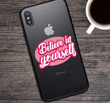 Naklejka na telefon Napis Believe in yourself - TenStickers