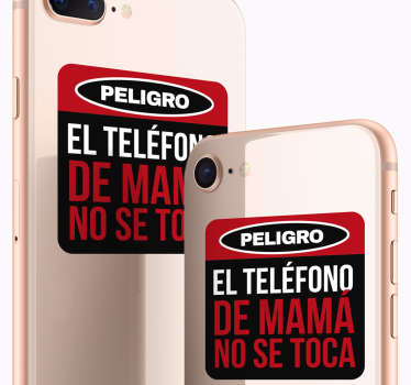 Pegatina iPhone el movil de mama no se toca - TenVinilo