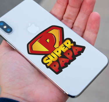 Decore o seu iphone com este autocolante de telefone fantástico, lembrando ao seu pai que ele é realmente superpapa! Descontos disponíveis.