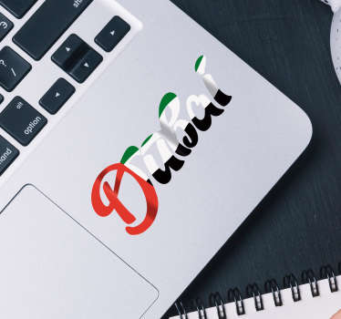 Dubai flag laptop sticker - TenStickers