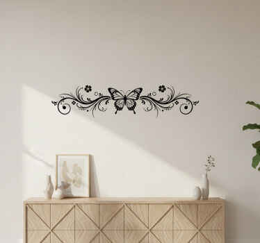 Wandtattoo schmetterlingsherz und spitze - TenStickers