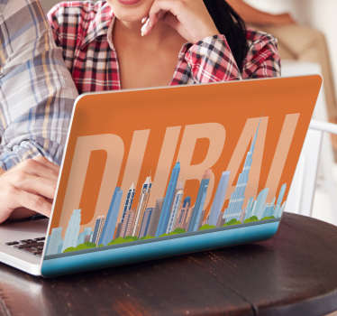 Dubai silhouette laptop sticker - TenStickers