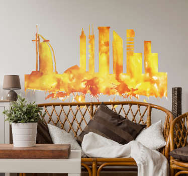 Dubai skyline silhouette sticker - TenStickers