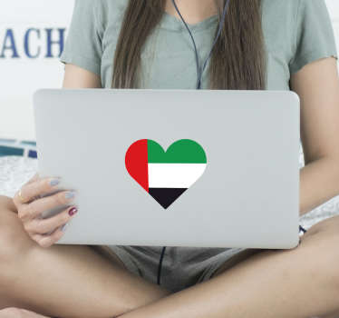 UAE heart flag laptop decal - TenStickers