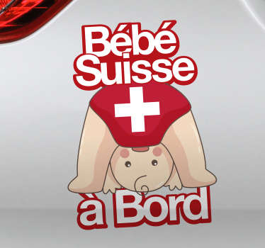 Autocollant Tuning Bébé Suisse à Bord - TenStickers