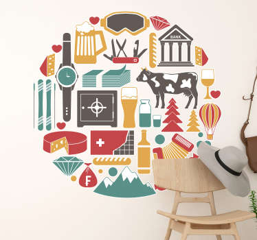 Wandtattoo Wohnzimmer Schweizer Logo Merkmale - TenStickers