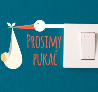 Naklejka z rysunkiem Prosimy pukać - TenStickers