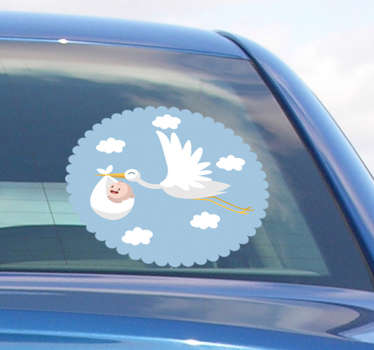 Naklejka Bocian niosący dziecko - TenStickers