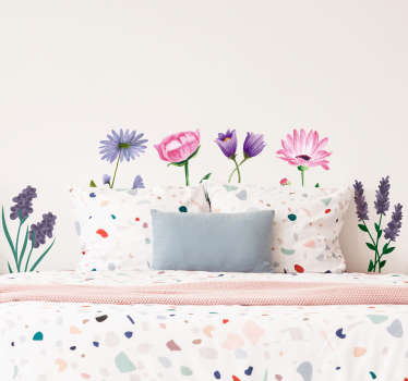 Flower drawings flower wall decal - TenStickers