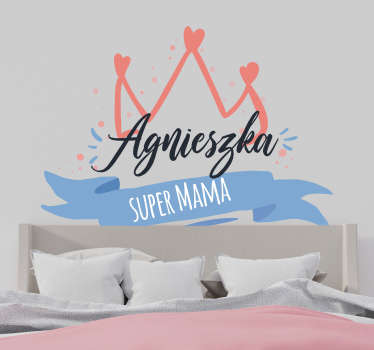 Naklejka Dzień Matki Super mama w koronie - TenStickers