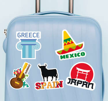 Naklejka na walizkę słynne miejsca - TenStickers